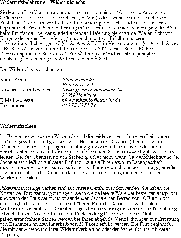 Widerrufsrecht